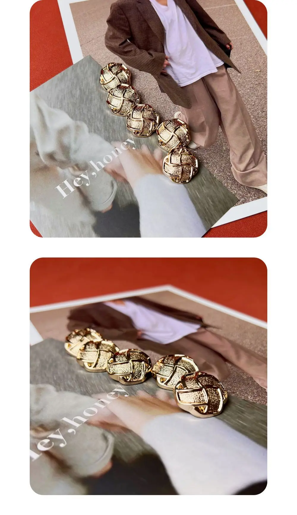 10 Stück Metallknöpfe zum Nähen von Kleidung, DIY-Handwerk, hochwertiger dekorativer karierter blumenförmiger Knopf, Kleidungszubehör – Detail 7