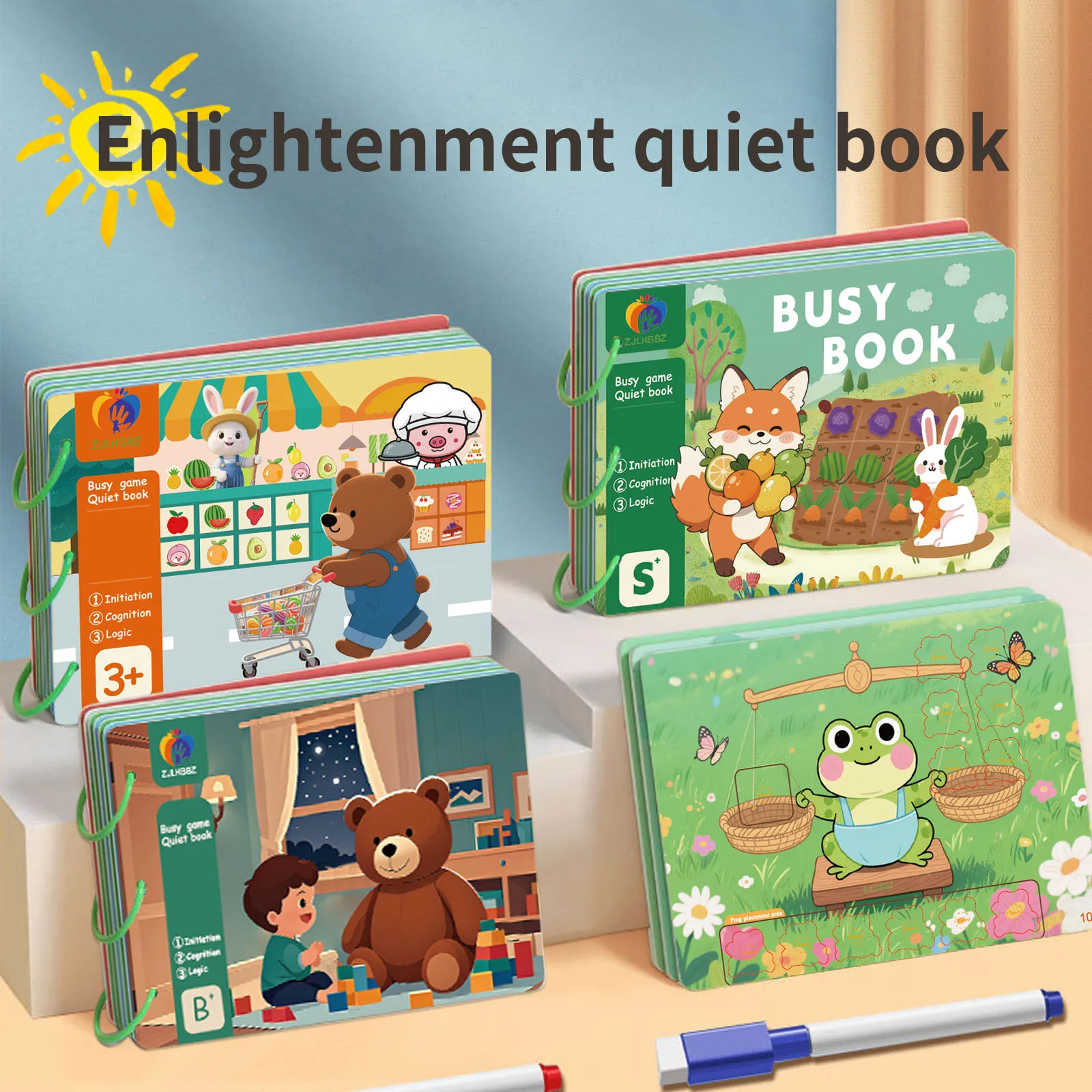 

Children's Early Education Quiet Book,Tear Off Sticky Books, Early Education Enlightenment Magic Sticker Books