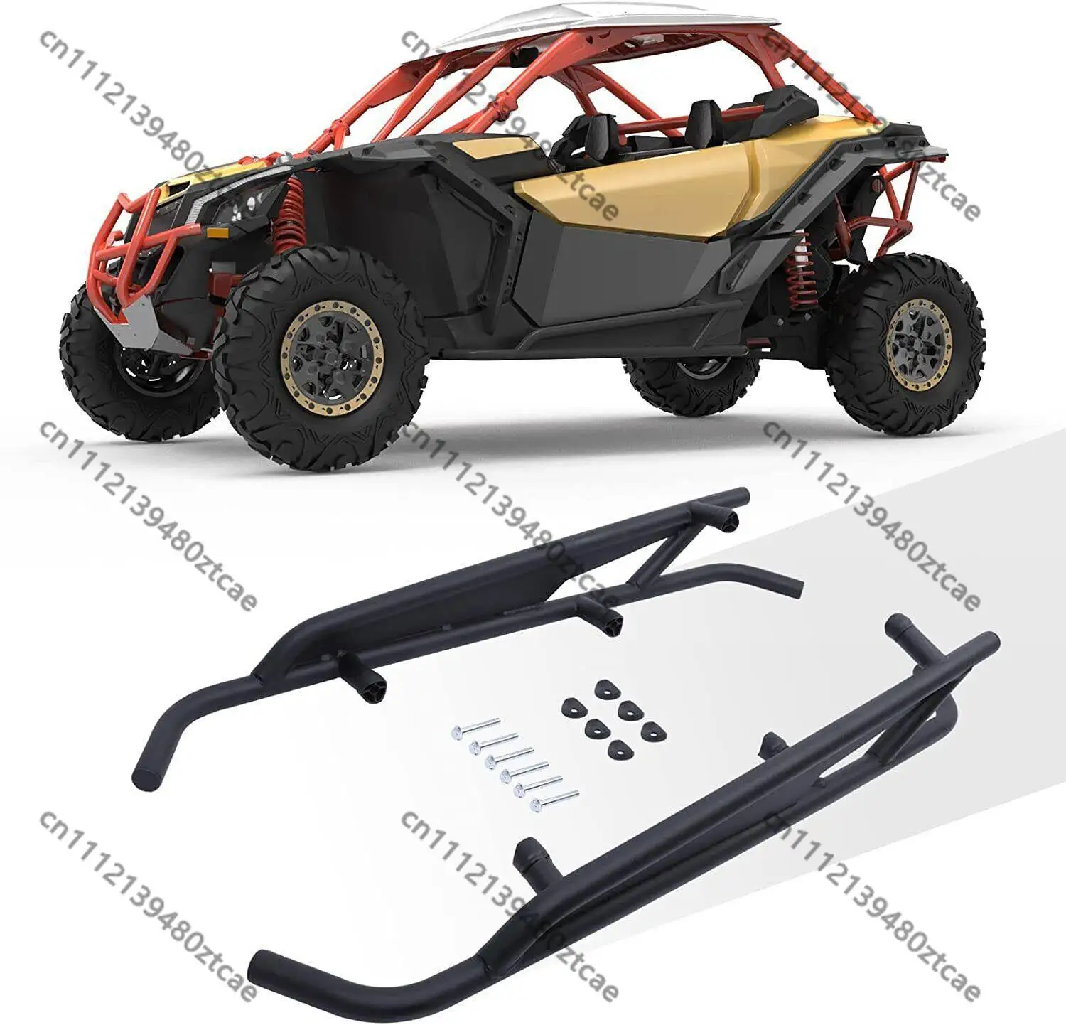 Heavy Duty Steel Side Bar Bumper Anti-collision Protective Guard Sturdy Fit 154 172 To 200 Off Road Vehicle