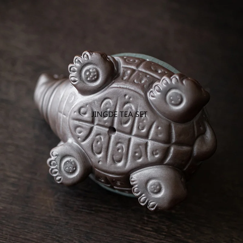Ceramic Turtle Tea Set Filter Cute Animal Statues Home Decoration Kung Fu Tea Set Chinese view 5