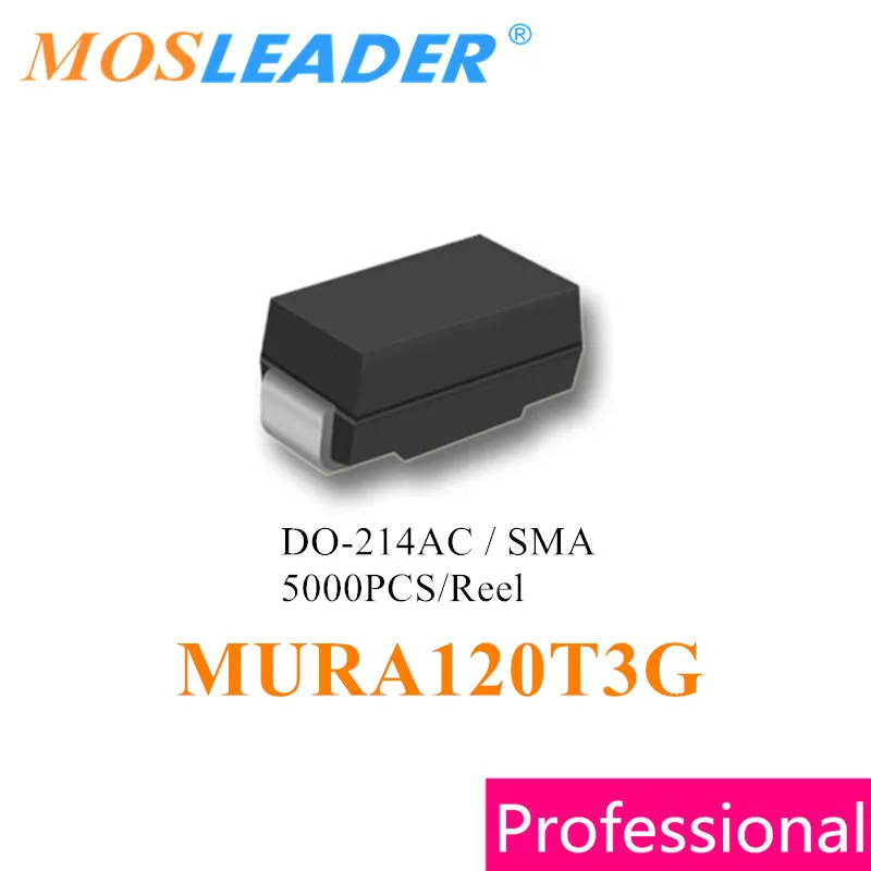 

Mosleader MURA120T3G SMA DO214AC 5000 шт MURA120 2A 200 в, сделано в Китае, Диод высокого качества