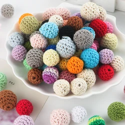 10/20pcs 16/20mm Wooden Crochet Round Beads Ball For Jewelry Making DIY Handmade Jewelry Necklace Accessories Wooden Beads