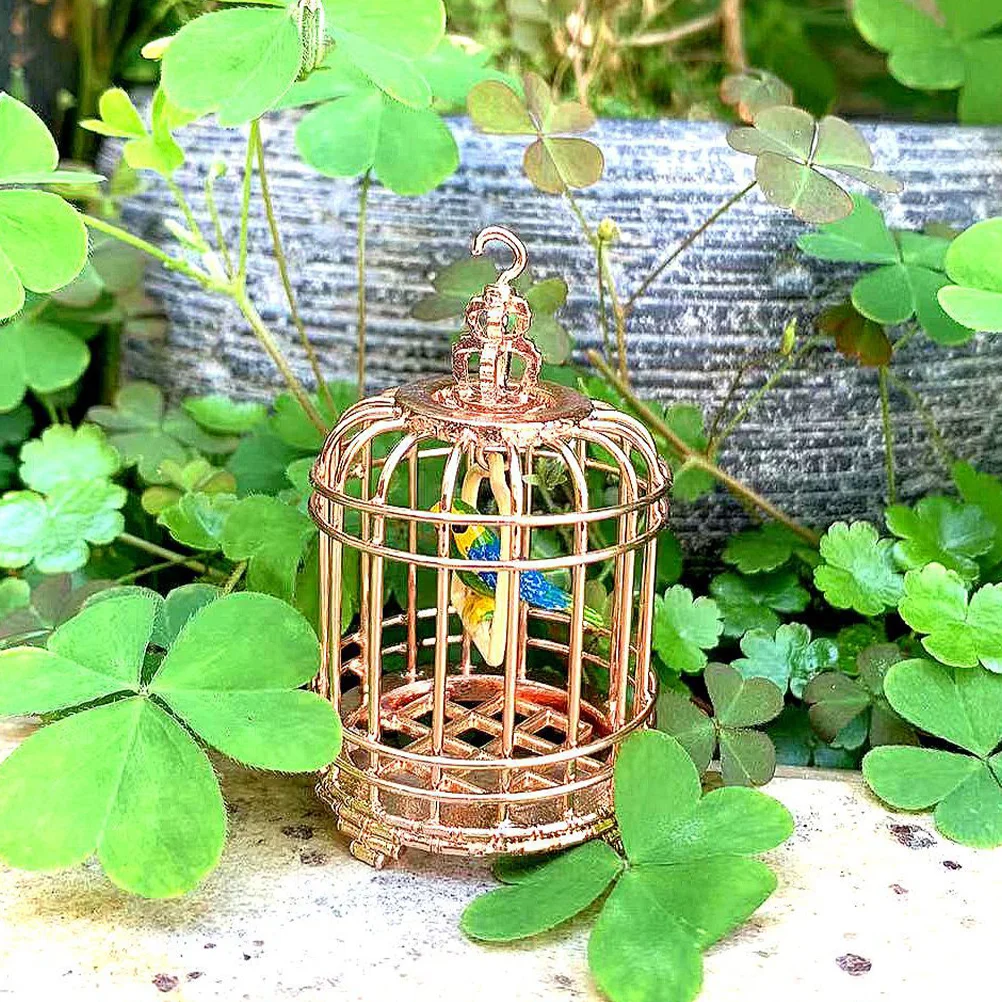 Simulated Bird Cage Mini House Birdcage Model Decor Gift Decorative Miniature Simulation Home