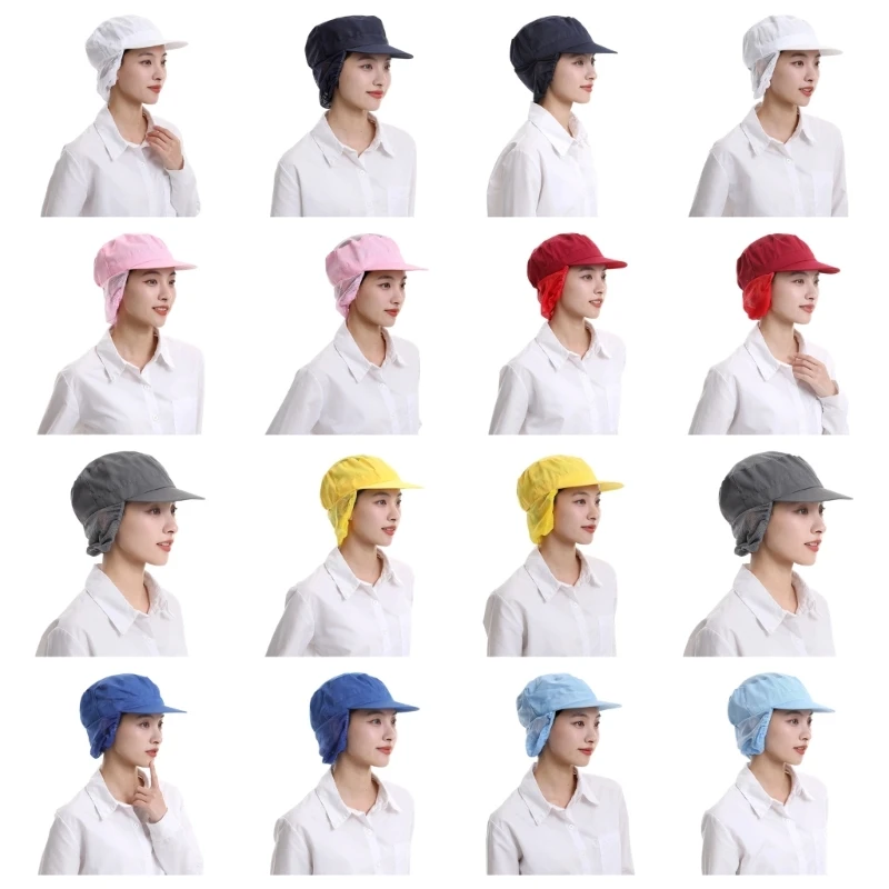 T5UF Chefs Hat Flat Top Cotton Oil Proof Various Culinary Use for Cooking Baking and Sanitary Applications