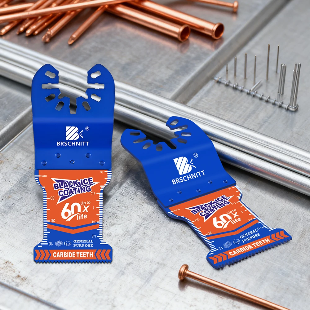 BRSCHNITT Oscillating Saw Blades for Wood Nails Copper Oscillating Tool Blades Carbide Oscillating Saw Blade for General Purpose