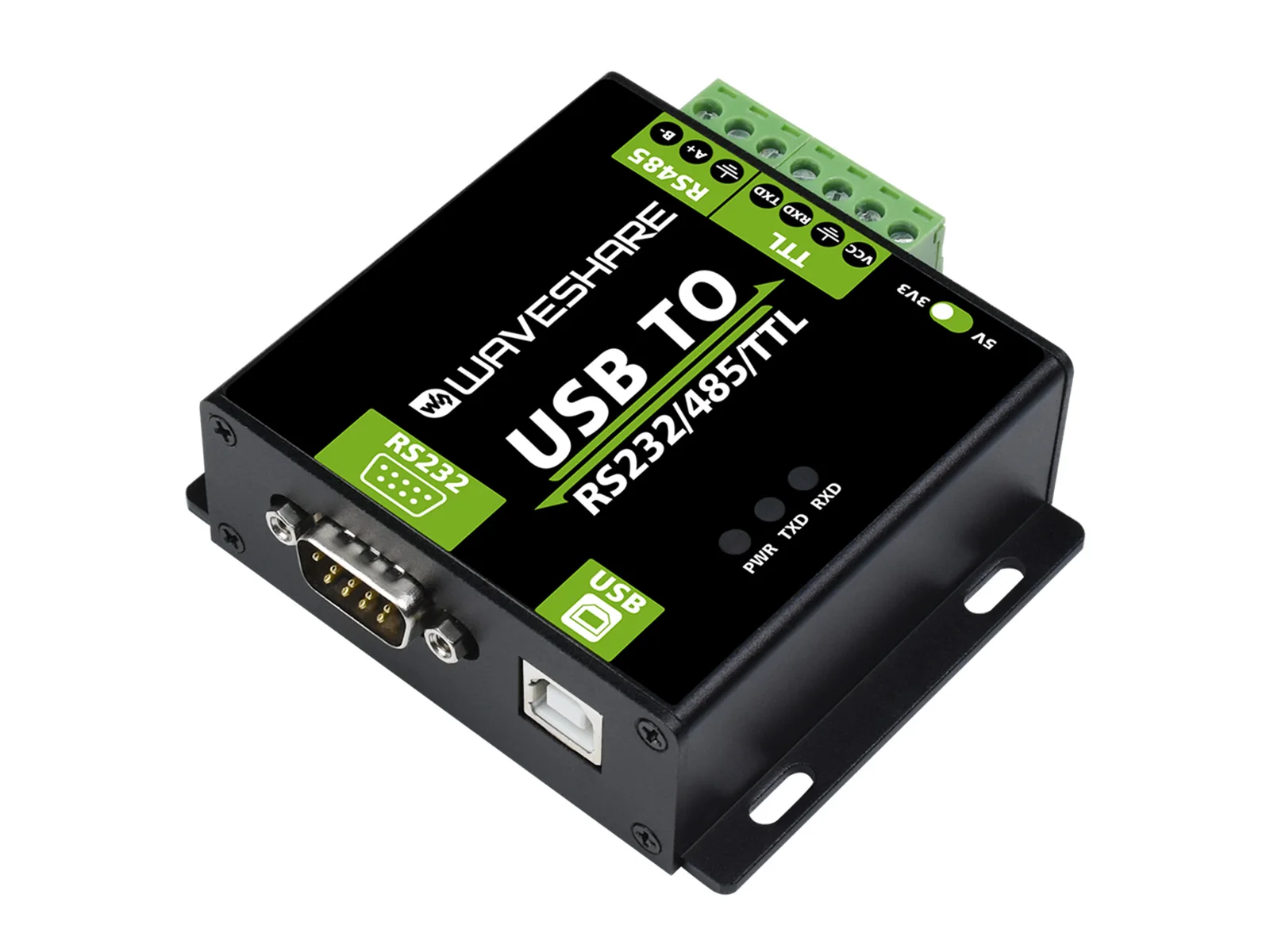 Waveshare FT232RNL/CH343G USB TO RS232/485/TTL Interface Converter, Industrial Isolation