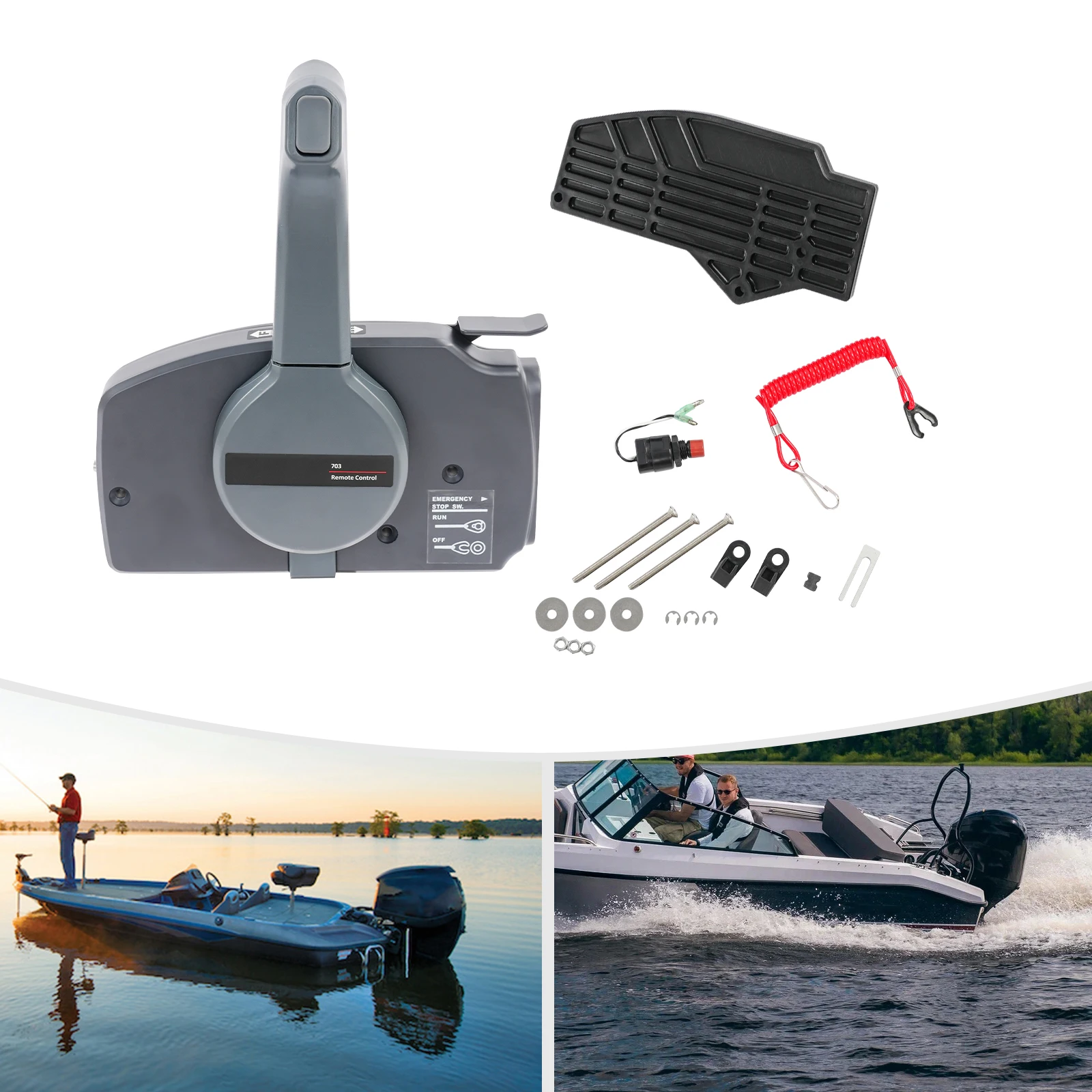 Außenbordmotor-Fernbedienungsbox Vorwärts/Rückwärts für Yamaha Außenbordmotor Seitenmontage-Fernbedienungsbox mit Sicherheitsseil für Kleinboot-Angeln