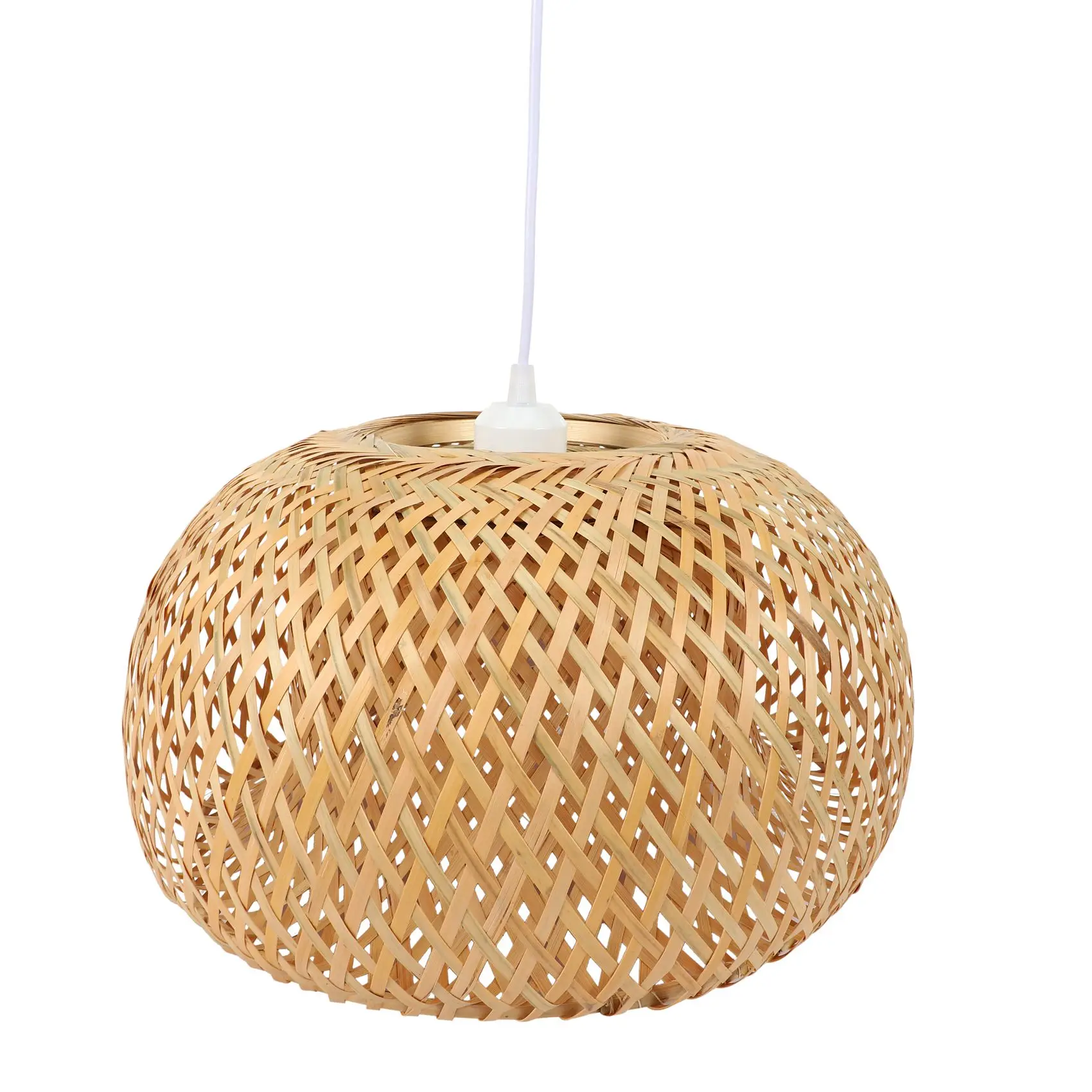 Modern Bamboo Work Hand Knitted Bamboo Weaving Chandelier Restaurant Handmade