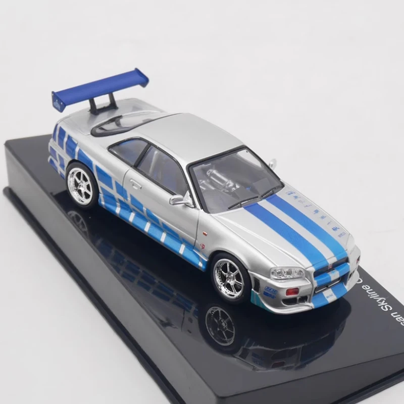 

IXO литой под давлением масштаб 1:43 Skyline GT-R R34 модель автомобиля из сплава готовая имитация коллекции для взрослых украшения подарочные игрушки статический дисплей