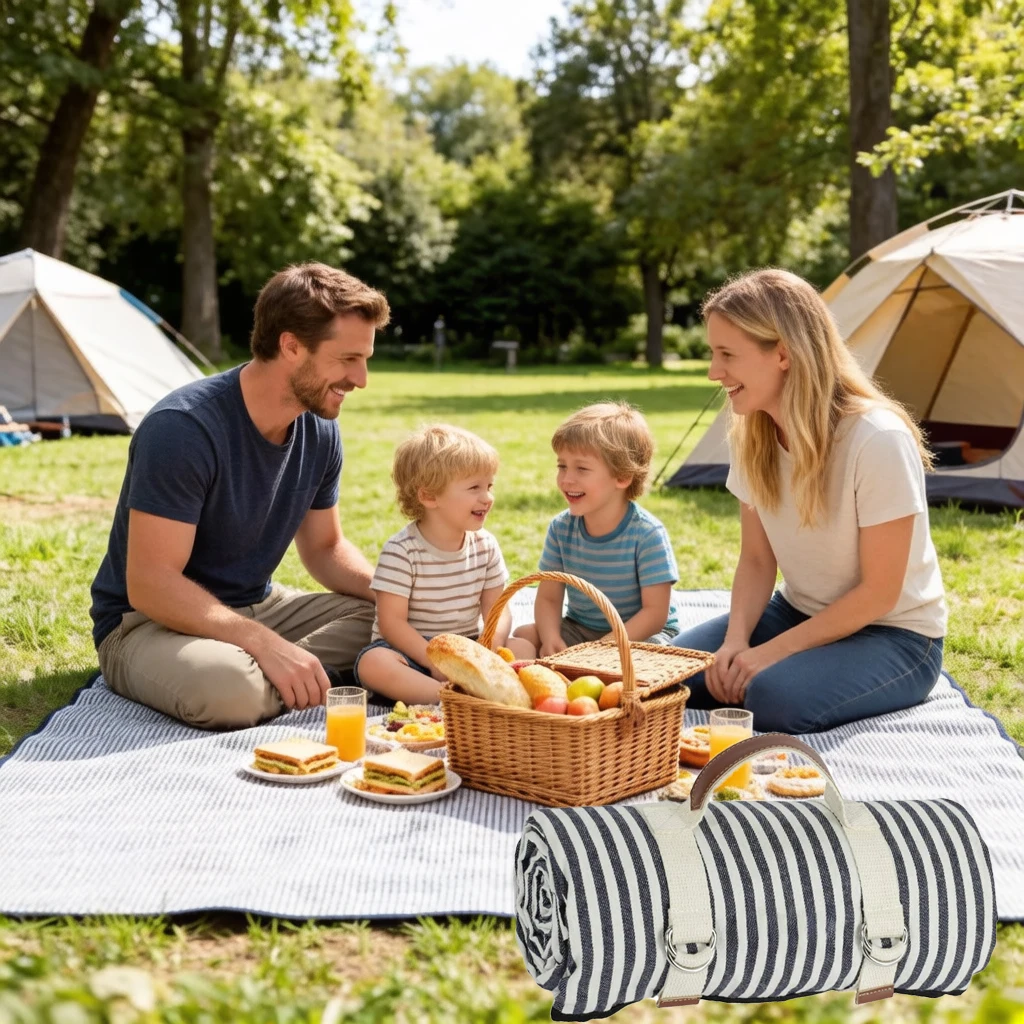 

Extra Large Waterproof Foldable Picnic Blanket Portable with Carry Strap for Beach Camp Accessories Park Outdoor Indoors