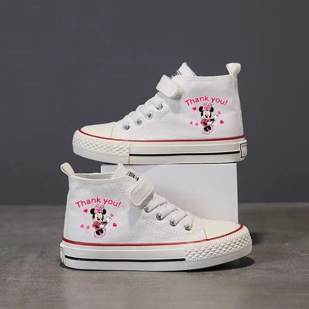 Love Girl Boys Kids Shoes Mickey Mouse Clubhouse disney High-top Low Canvas shoes Casual Cartoon comfort Children Print Shoes 30