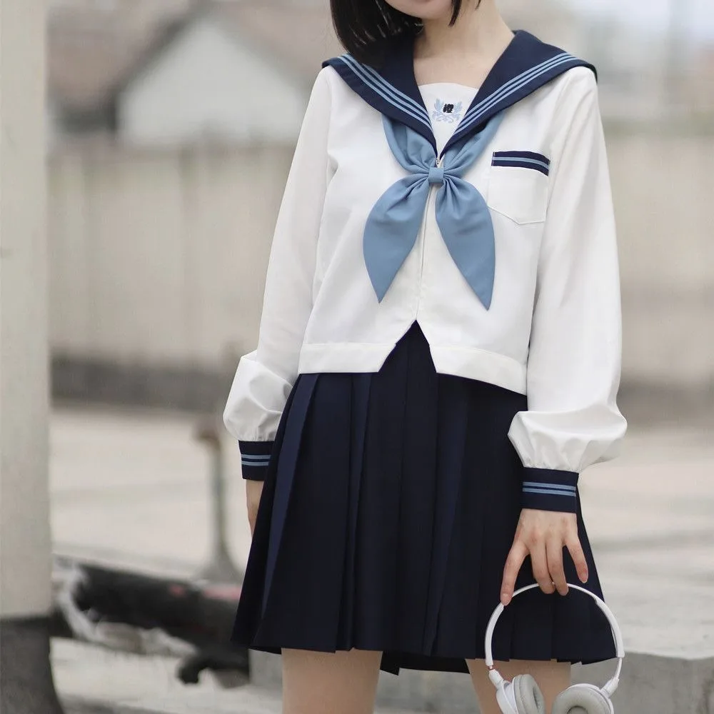 Sakurai Yigao Original Three Sailor Suit Jk Uniform College Wind Suit camicia lunga a maniche corte