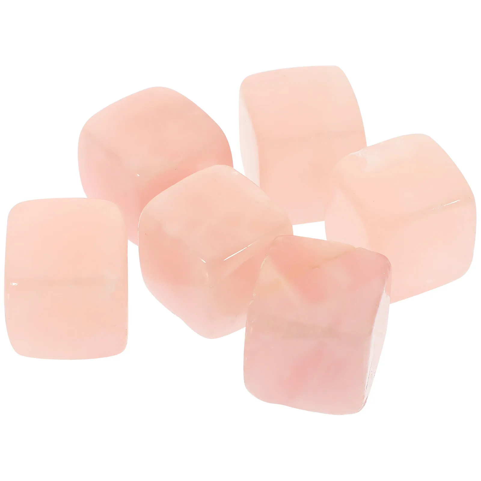 

6 pcs Pink Crystal Ice Cubes Reusable Quartz Stone For Whiskey Drinks Bar Hotel Restaurant Home Use Cooling Stones