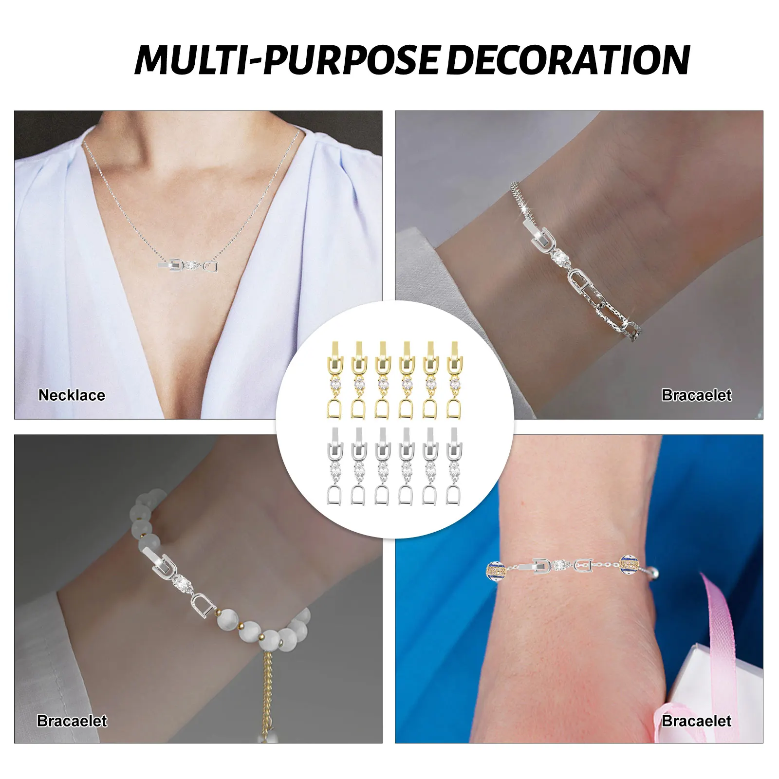 

12pcs Jewelry Extension Chains For Necklaces Bracelets Anklets Chokers Diy Accessories Durable Tarnish Resistant