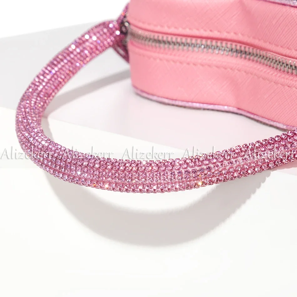 Imagem -05 - Alizekerr Rhinestone Tassel Clutch Noite para Mulheres Bolsas de Luxo Boutique em Forma de Coração Bolsas Diamante Brilhante Casamento