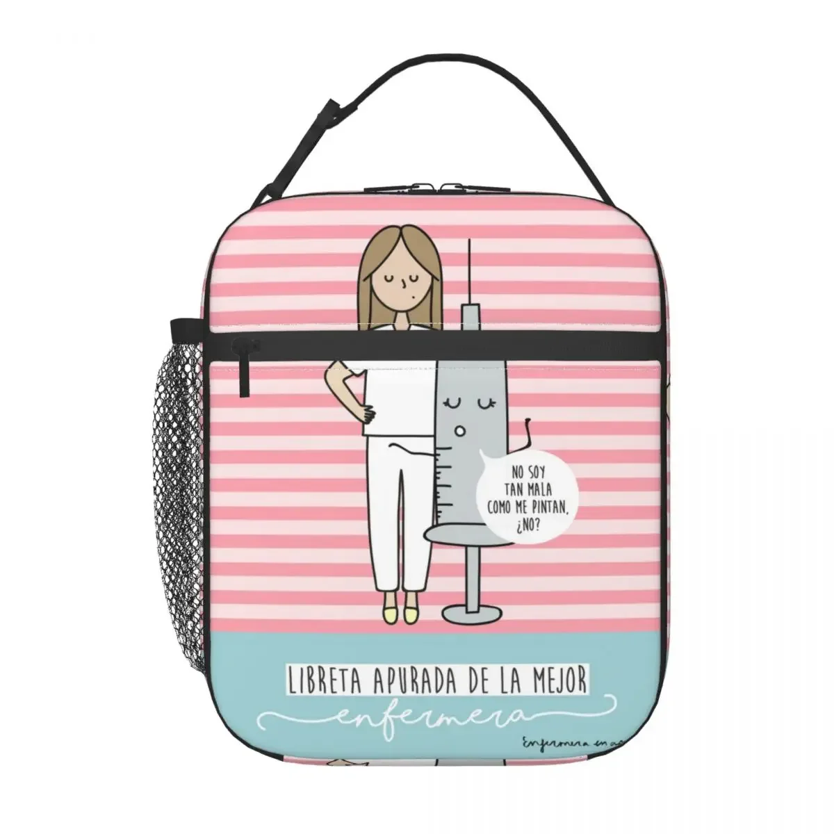 Cartoon Damen Krankens ch wester Arzt gedruckt tragbare Brotdose für Frauen auslaufs ichere Wärme kühler Lebensmittel isoliert Lunch Bag Picknick-Tasche