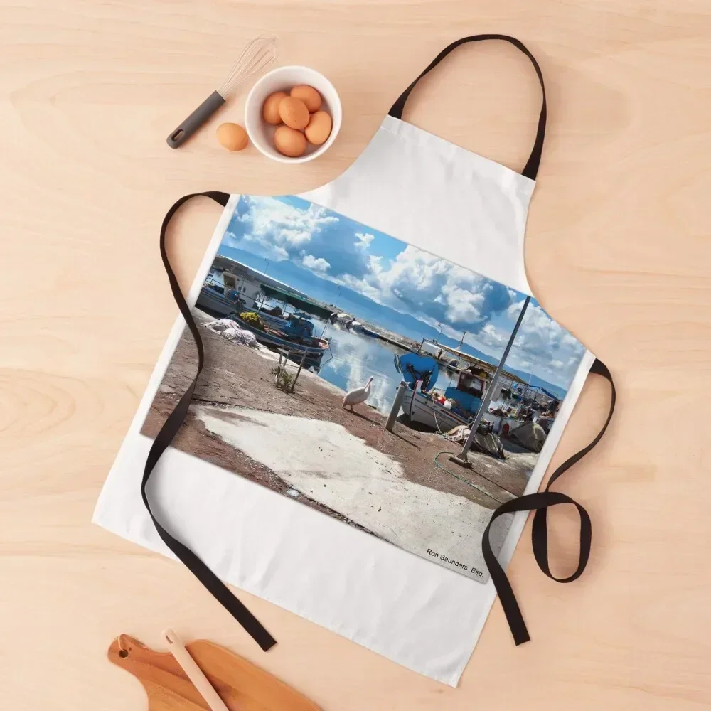 PELICAN IN SKALA KALLONI HARBOUR, LESVOS. Apron cookings for women For Women Kitchen Apron