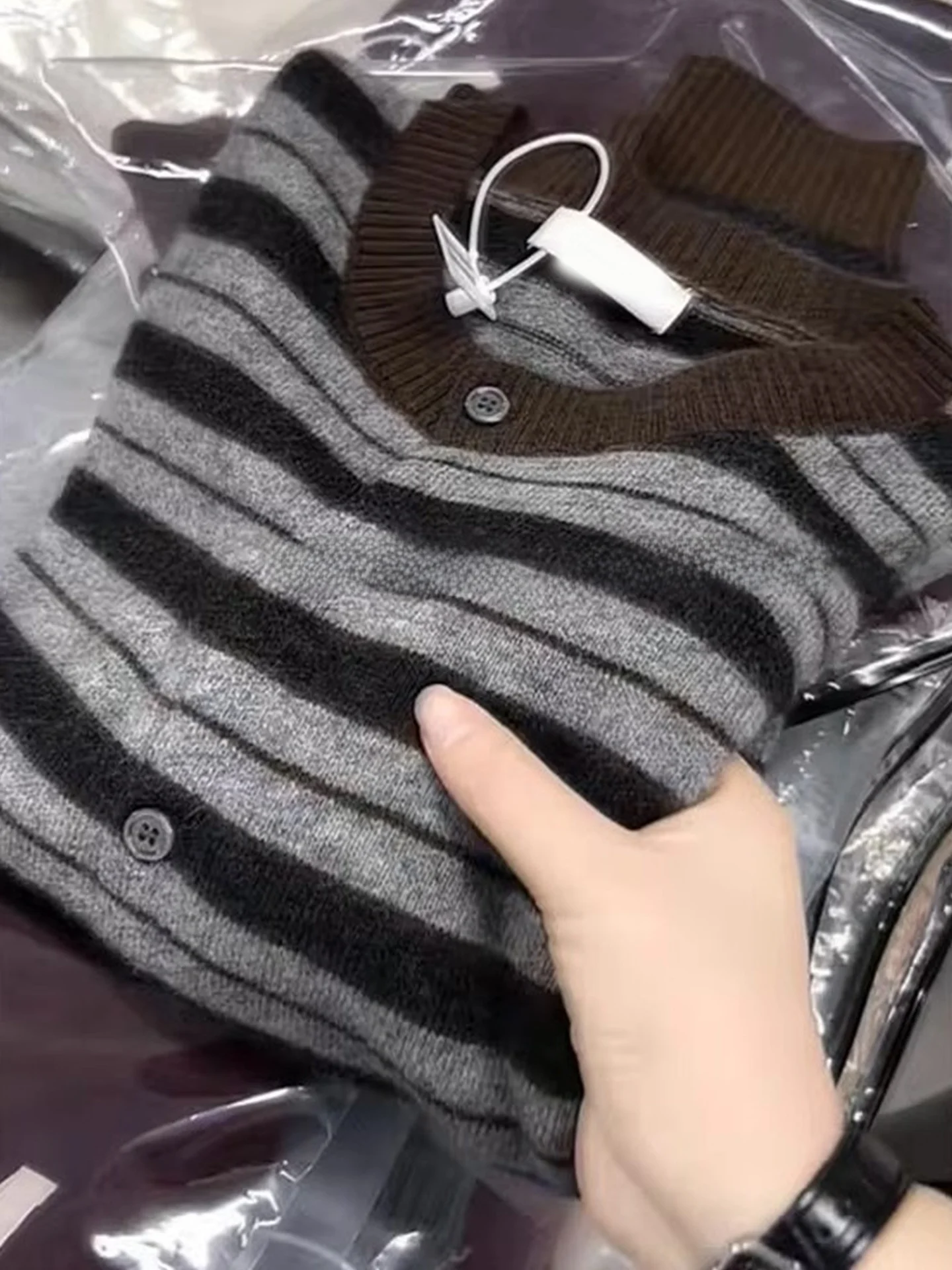 Coréen Sle couleur Blo Camere pull Long Sve tricoté Cardigan Simple Unique Faion haut Anti-âge luxe vêtements d'hiver