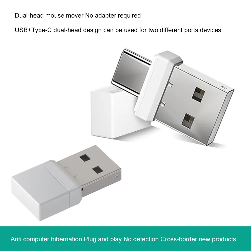 ماوس USB من النوع C 2 في 1، ماوس Jiggler بدون سائق، ماوس غير قابل للاكتشاف يمنع الدخول إلى الكمبيوتر المحمول، محرك ماوس النوم للكمبيوتر اللوحي