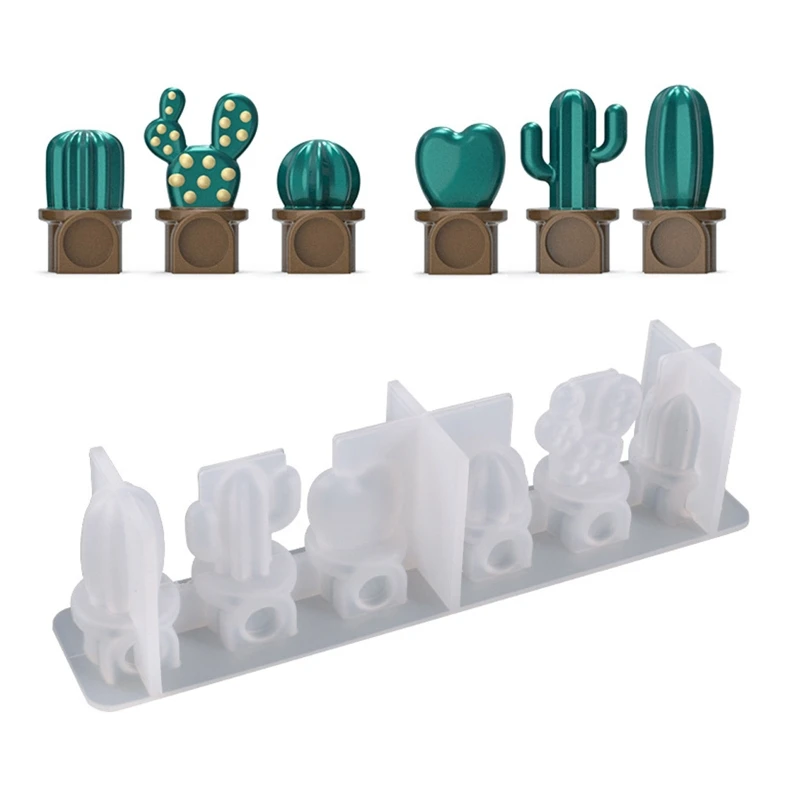 DIY Crystal Epoxy Resin Mold Irregular Cactus Refrigerator Sticker Silicone Mold for Refrigerator Home Decorations