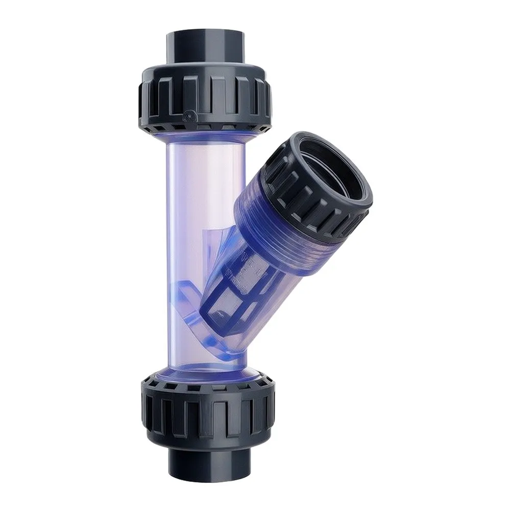 Transparent Y-Type Pipe Filter for Drinking Water Systems - UPVC Construction with Clear Body for Easy Monitoring