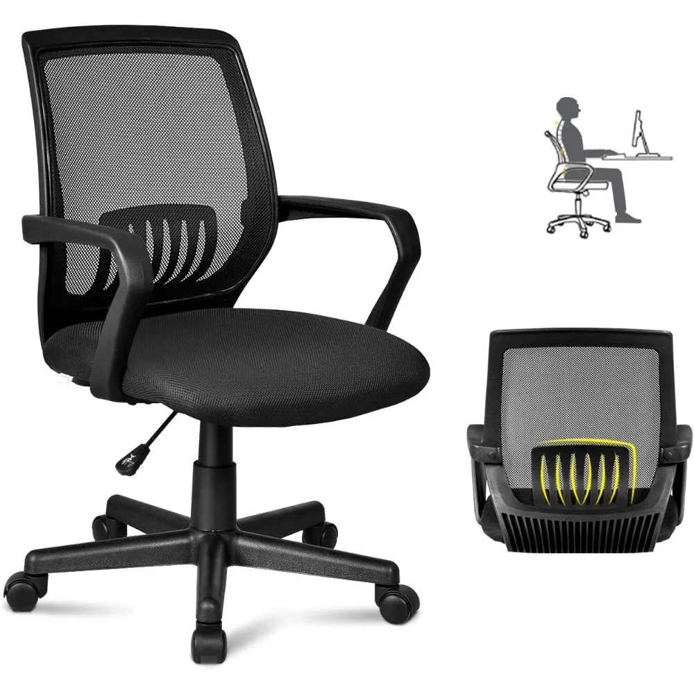 Office Computer Desk Chair-High Back Ergonomic Executive Office Seating Lumbar Support Breathable Adjustable Swivel Task Chairs