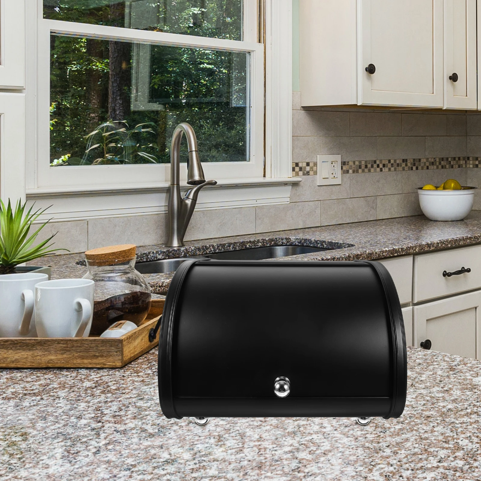 

Retro Metal Bread Box Sliding Cover Bread Storage Container For Kitchen Countertop Carbon Steel Snack Organizer Bakery
