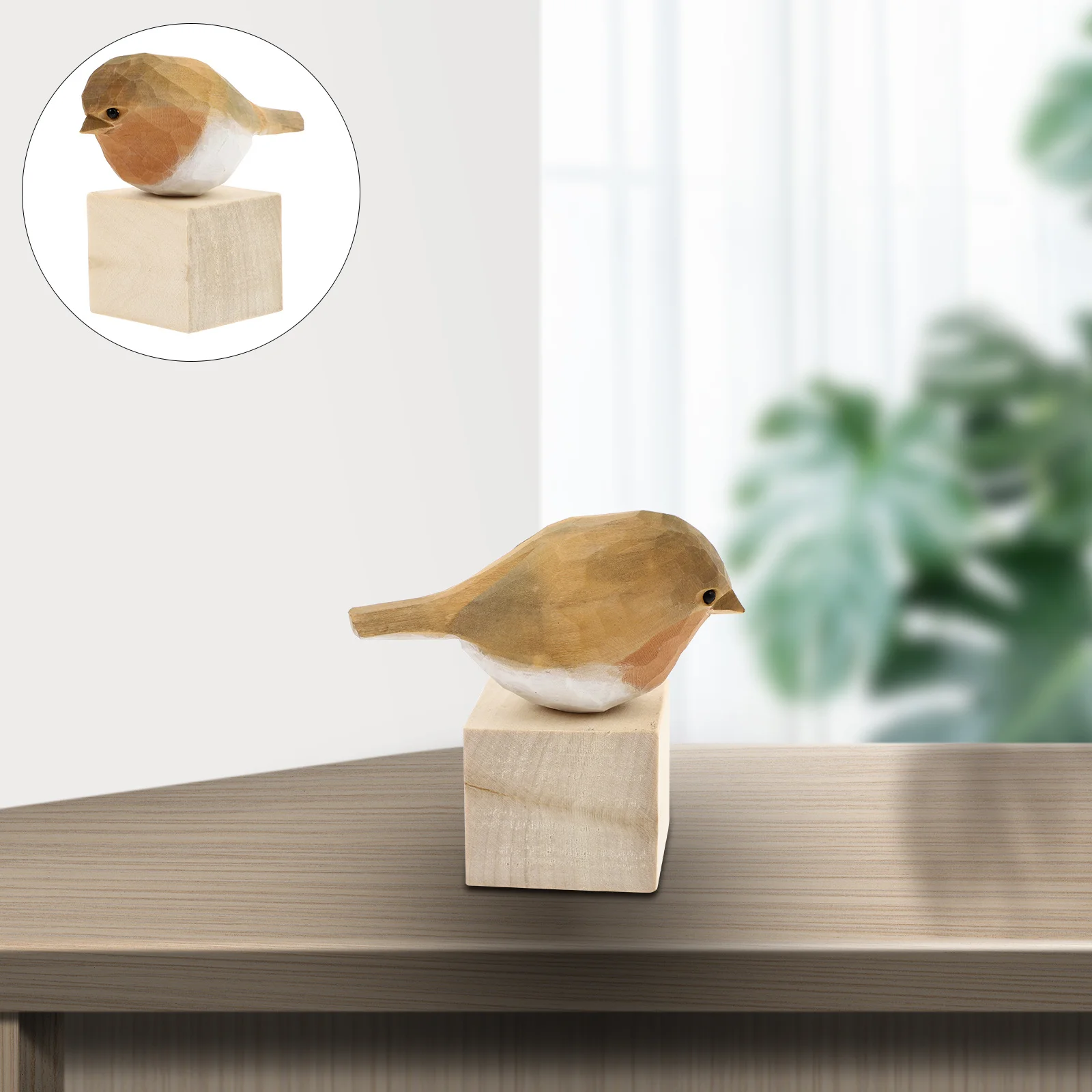 

Wooden Decoration Lovely Bird Simulation Ornament For Home Table Holiday Wedding Christmas Gift Mini Statue