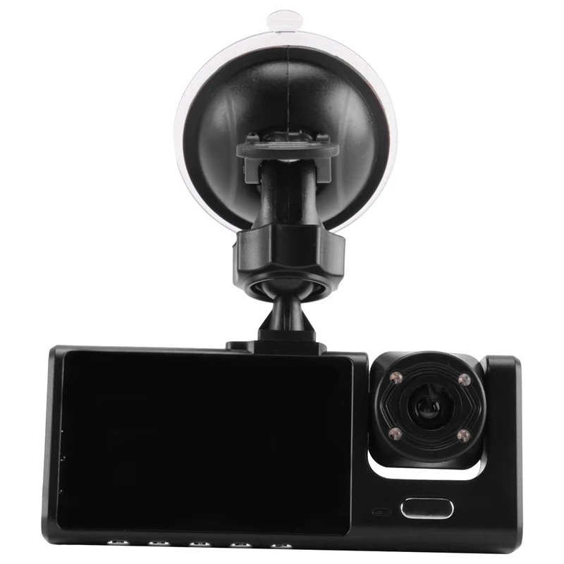 2X 3 Camera Lens Car DVR 3-Channel Dash Cam HD 1080P Front And Rear Inside Dashcam Video Recorder Night Vision