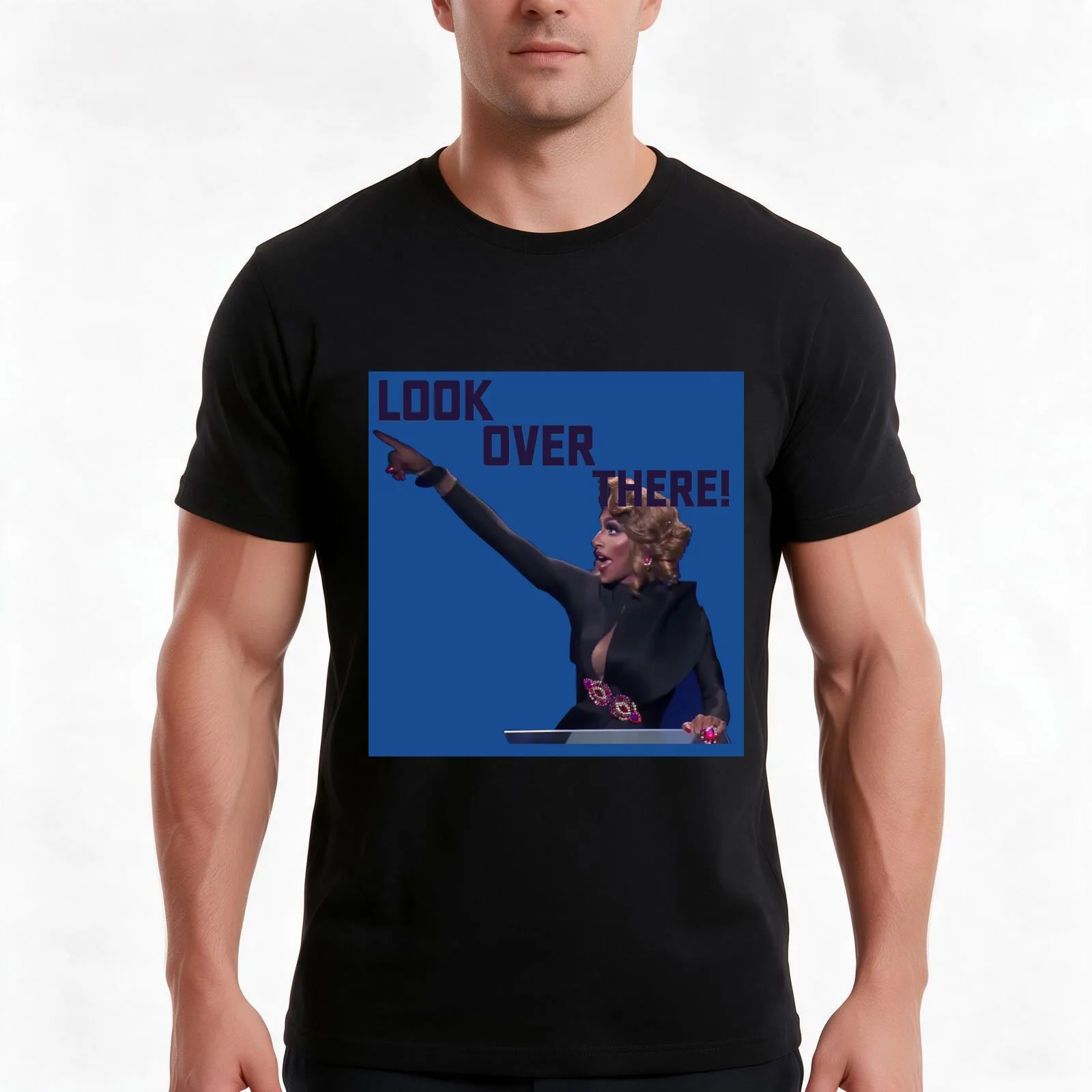 LOOK OVER THETRE rupaul jaida T-Shirt, Summer Casual Cotton Tee, Oversized Streetwear Tops, Vintage Graphic Print, 100% Cotton