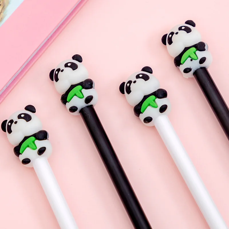 Imagem -05 - dos Desenhos Animados Panda Urso Gel Pen para Crianças Black Ink Signature Canetas Papelaria Kawaii Estudante Bonito Material de Escritório Volta às Aulas 10 Pcs por Lote