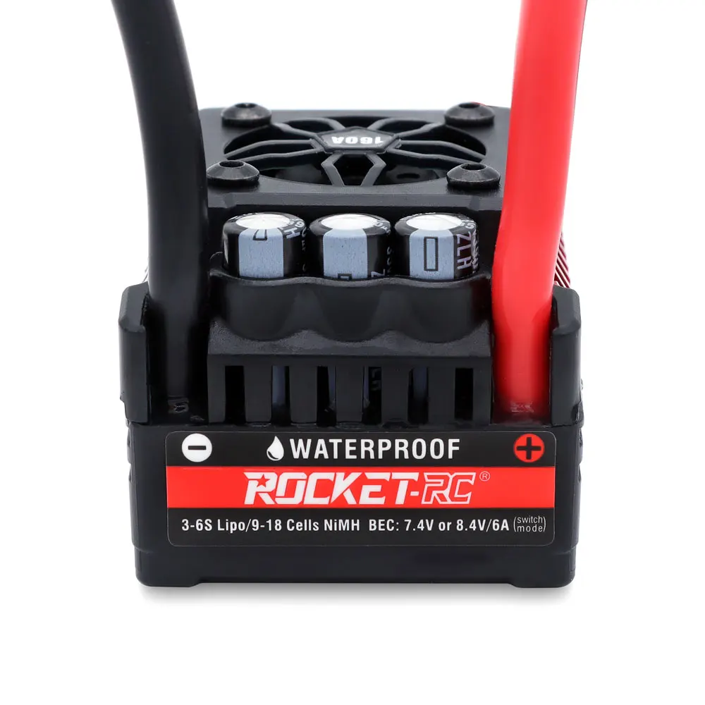 Rocket V2 Supersonic 50A 60A 90A 110A 130A 160A ESC Waterproof Brushless Speed Controller for 1:7 1:8 1:10 RC Car Buggy Model
