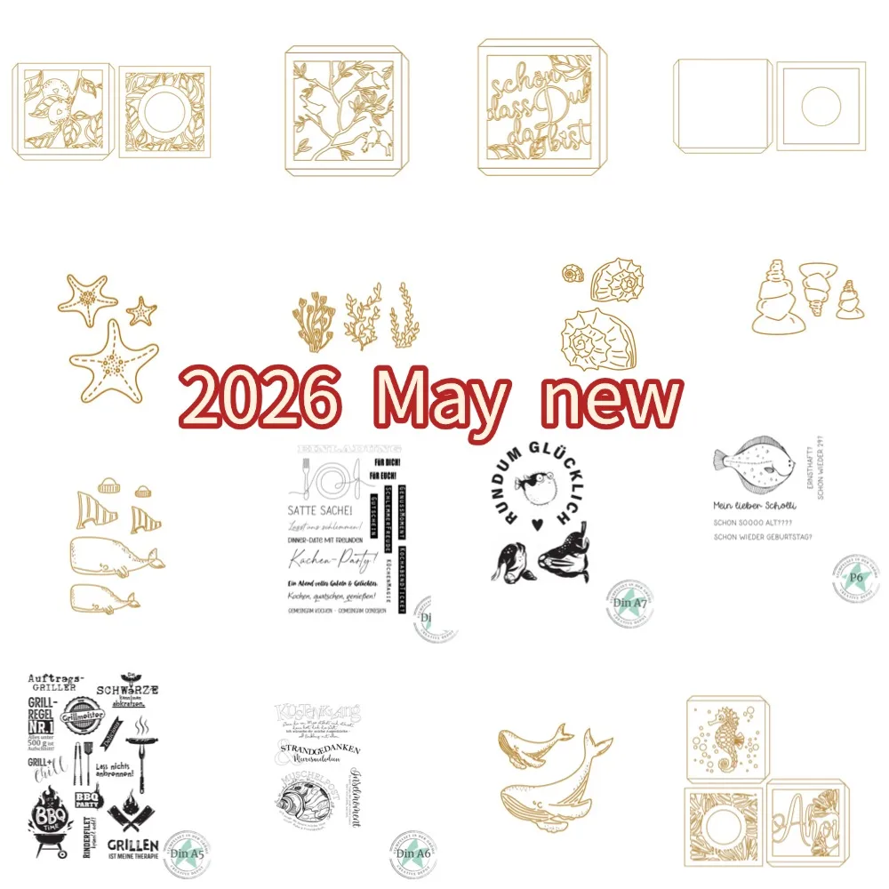 

2026 new Whale conch Metal Cutting Dies and Stamps DIY Scrapbooking Card Stencil Paper Cards Handmade Album Stamp Die Sheets