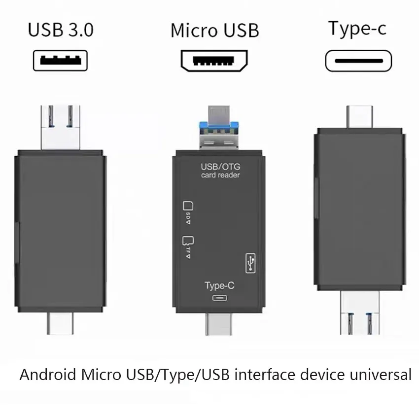 

1/5/10PCS Six-in-One OTG Type USB 2.0 Micro Usb Card Reader Multi-Function CardReader For Memory Card Sd Card Camera Card Reader