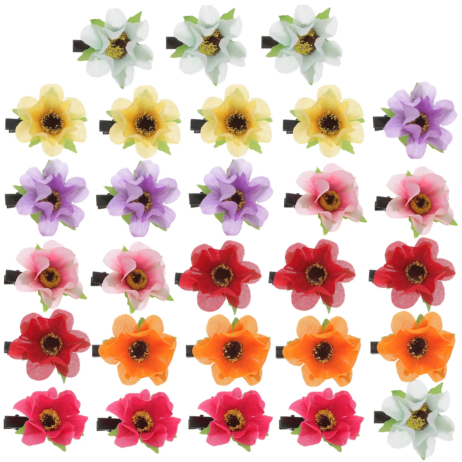 

28 Pcs Flower Flower Clips Hair Clips for Girls Beach Party Travel Elegant Accessories Hairpin Bohemian Stylish