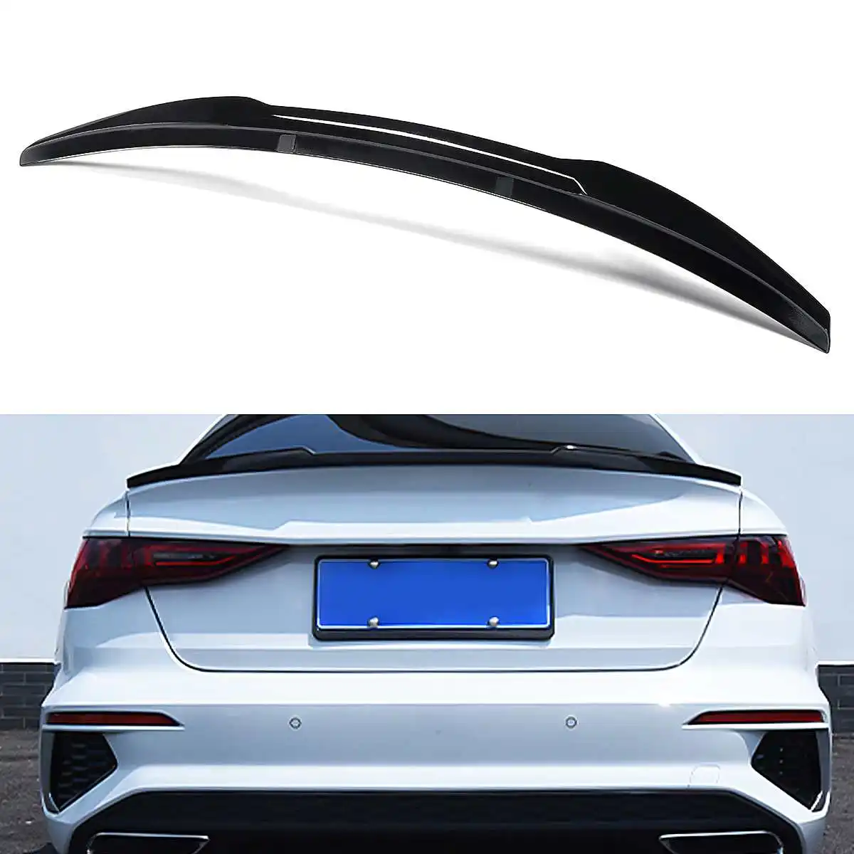 Glossy Black Rear Trunk Boot Spoiler Lid Wing For AUDI A3 S3 RS3 SEDAN