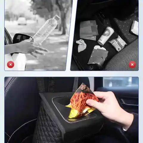 ढक्कन के साथ कार कचरादान - लीकप्रूफ PU लेदर ऑटो कचरादान, हटाने योग्य वाटरप्रूफ लाइनर, SUV, ट्रक के लिए हैंगिंग कार कचरादान 8 best sales कचरा गाड़ी - №6