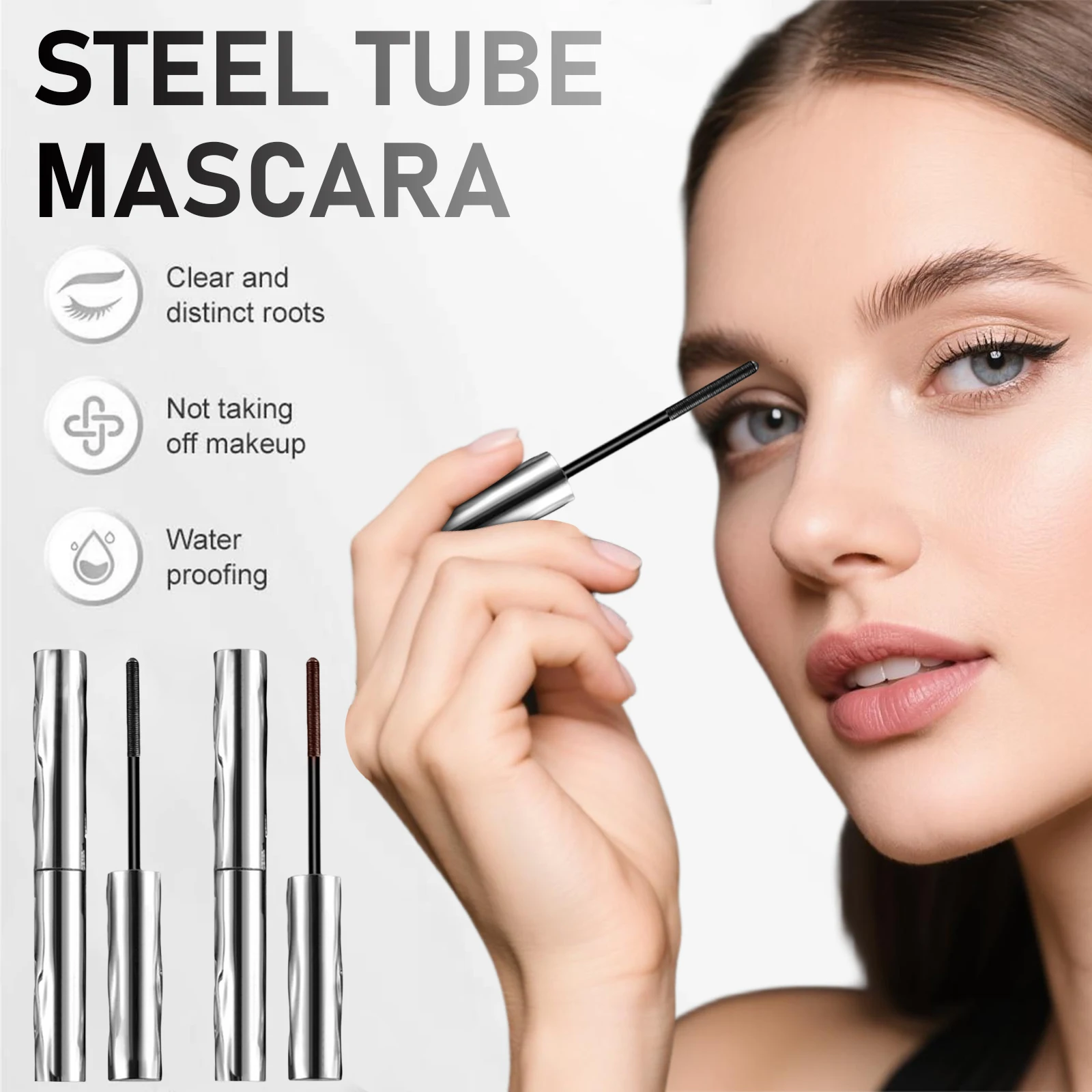 Clump-Free Waterproof Volumizing Mascara – Smudge-Proof Flake-Resistant Formula for Natural Lash Lift & 24H Wear (3.5g)
