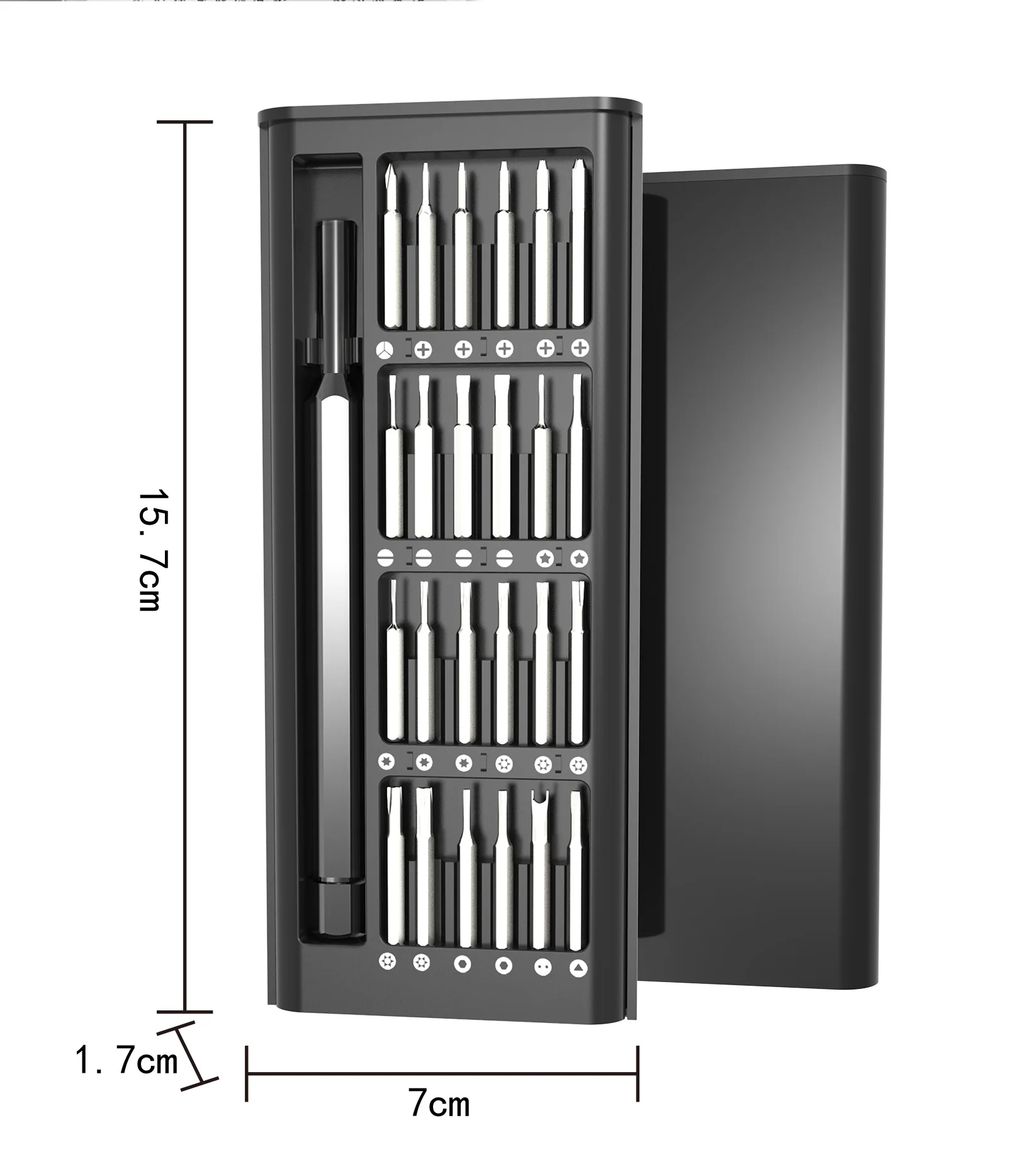 精密磁気ドライバーセット,電子機器キット,コンピューター,PC,電話分解,多機能メンテナンスツール,ビット,25 in 1