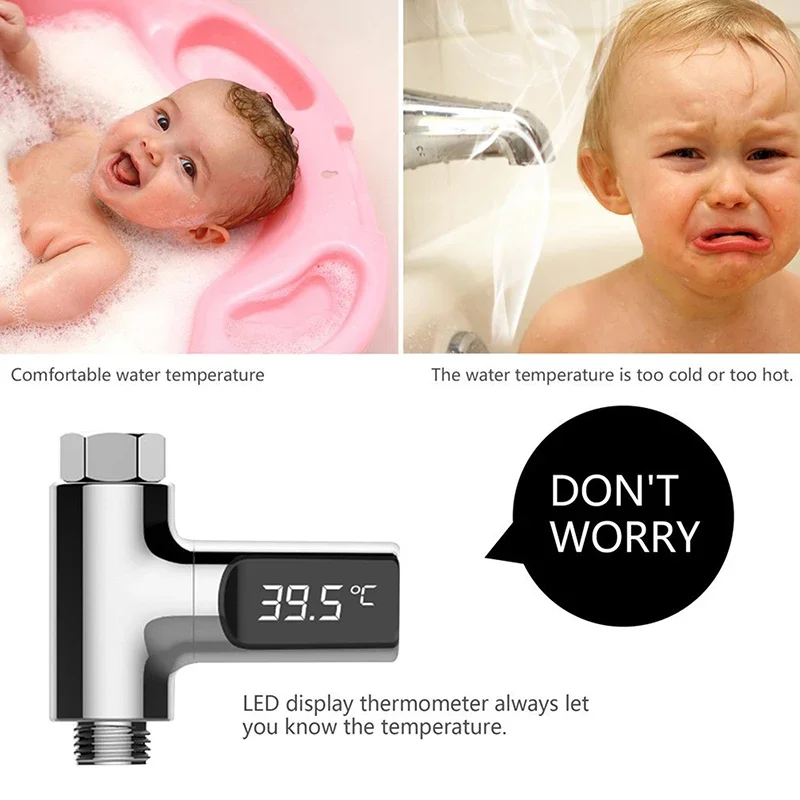 Hot Tub Water Temperature Monitor Electricity LED Display Home Shower Faucets Water Thermometer Bathing Temperature Meter