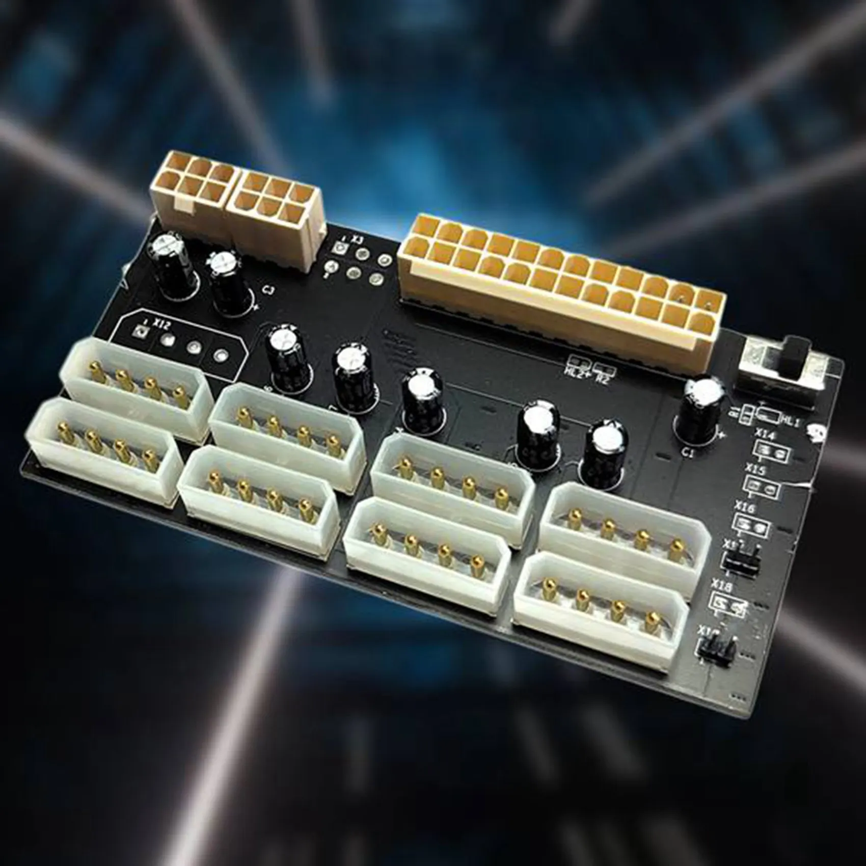 

E-Easy To Use-ATX Power Board 24Pin To IDE 8X4pin Power Supply Board For Chia Mining Machine Hard Disk Without Cable