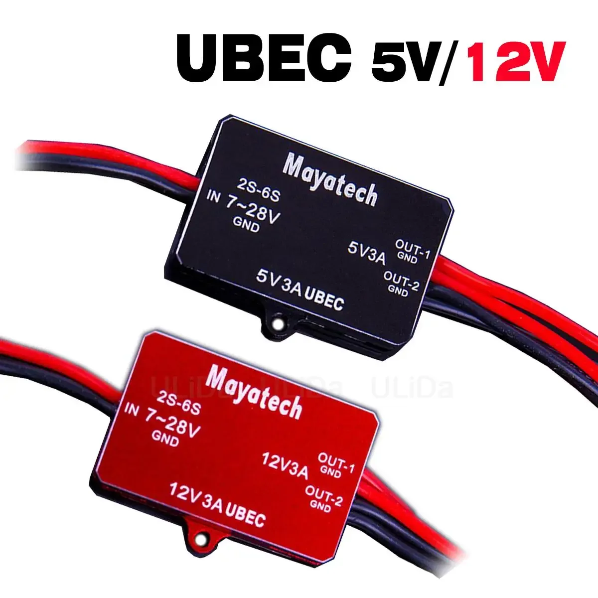 High Quality 5V/12V 3A UBEC Support 2-6S/3-6S Lipo Battery Fully Shielded Anti-interference Voltage Stabilizer