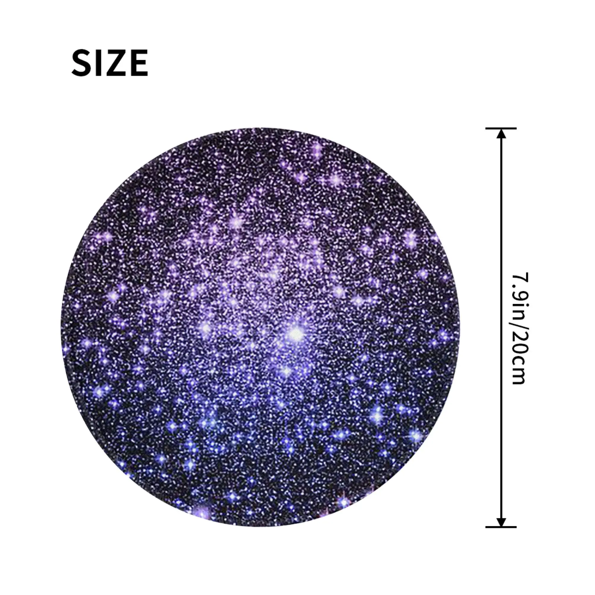 Galaxy Sparkle Stars Lavender Periwinkle Blue Ombre Mouse Pad Computer Keyboard Mouse Mat PC Laptop Desk Mat Office Table Mats