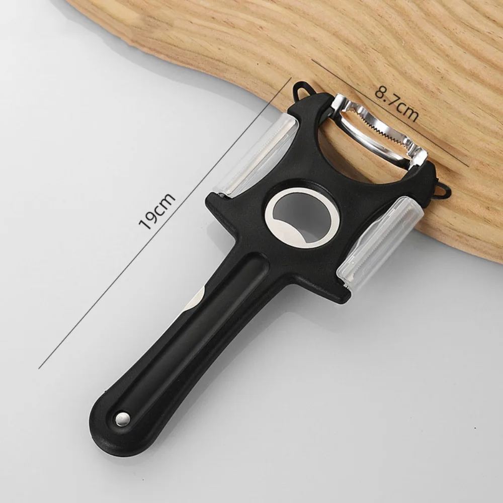 

Convenient Stainless Steel Fruit Peeler Plastic 6 In 1 Vegetable Peeling Tool Separator Handheld Hanging Bottle Opener Household
