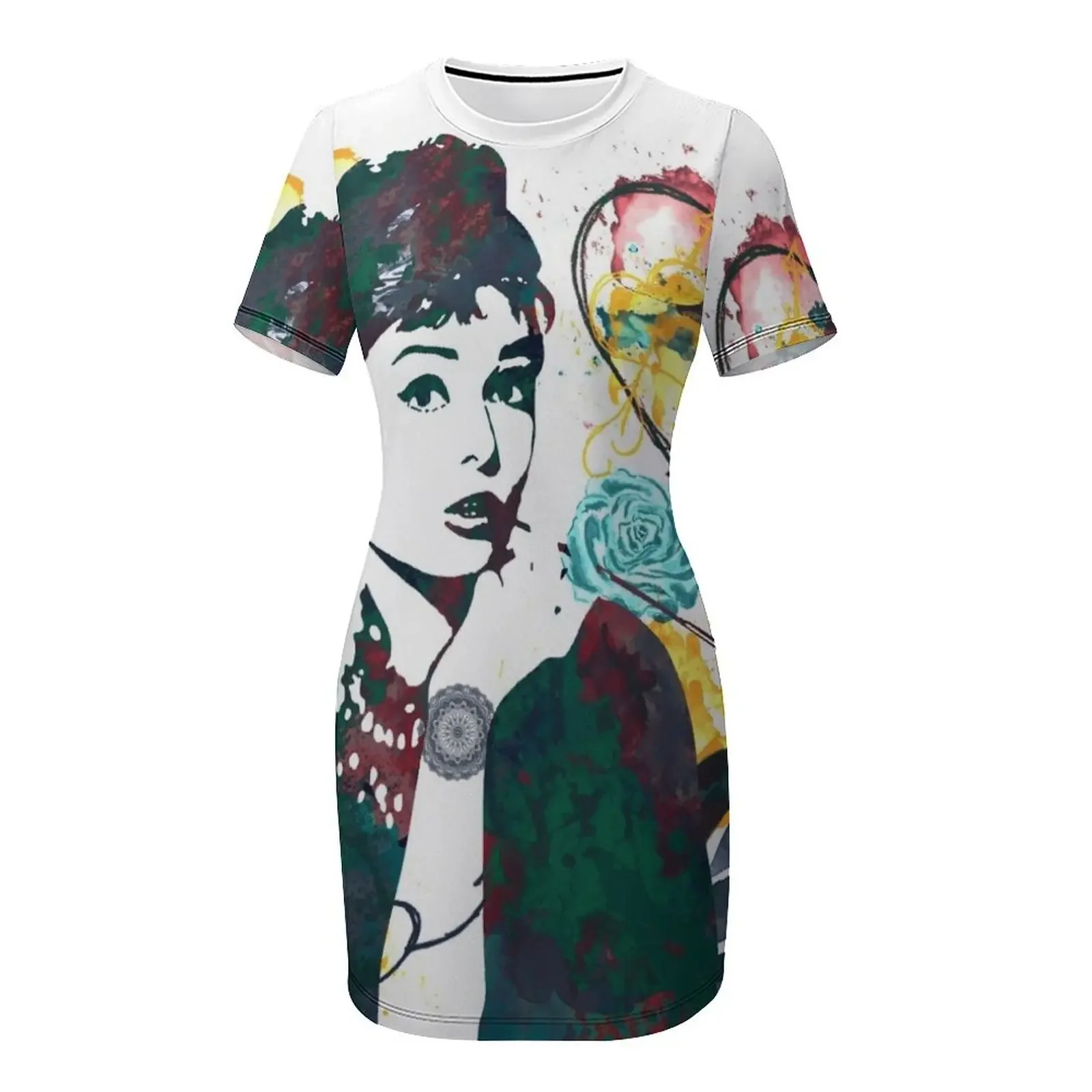 Obrázek 5: Audrey hepburn příroda colours s krátkými rukávy šaty oblečení ženské šaty