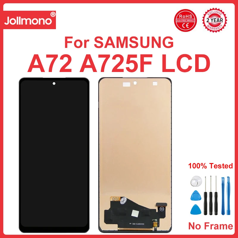 tft Screen for Samsung Galaxy A72 A725F A725F/DS Lcd Display Digital Touch Screen with Frame for Samsung A72 Screen Assembly