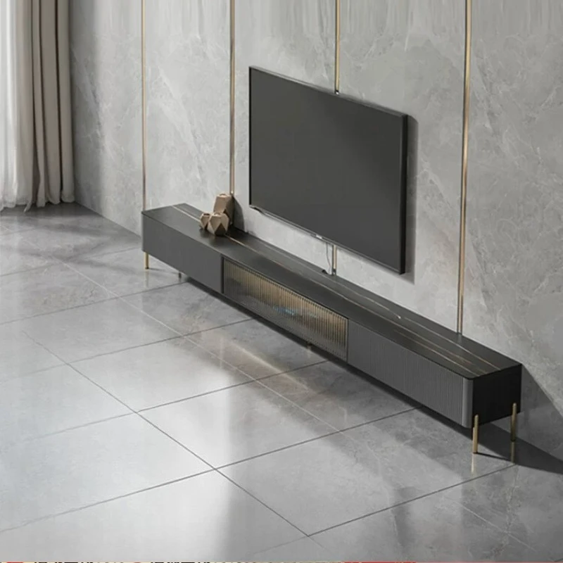LTT very narrow floor living room small apartment modern simple light luxury rock plate coffee table combination
