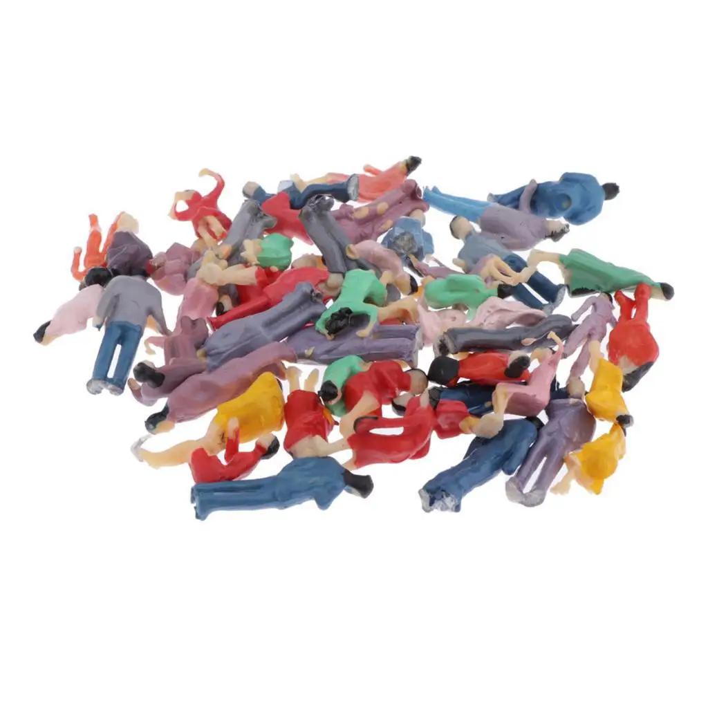 Model Train Accessories HO Scale 1/87 People Figures Painted Plastic for Urban Railway Layout