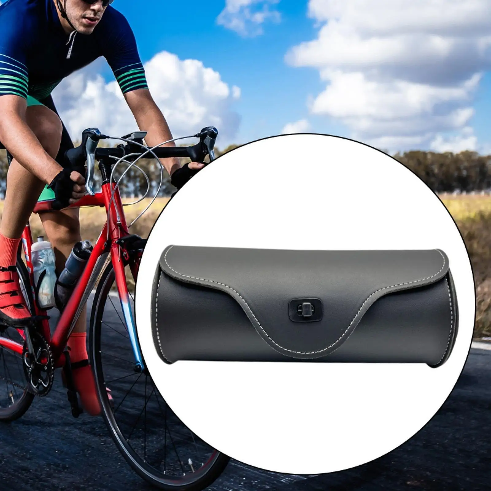 

PU Leather Motorcycle Handlebar Fork Bag Tail Rack Storage Bag Multifunctional