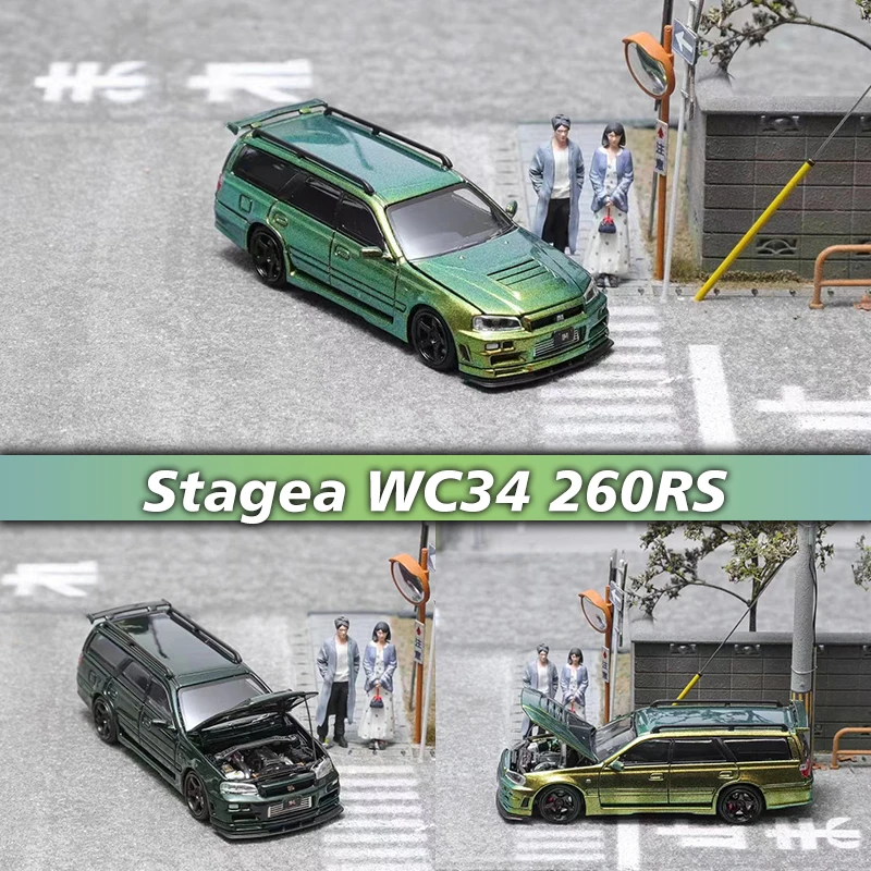 

PreSale FH 1:64 Skyline Stagea WC34 260RS Dark Magic Green Diecast Diorama Car Model Collection Miniature Toy Focal Horizon